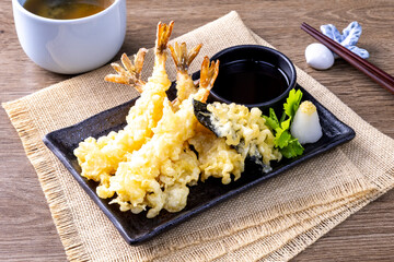 Delicious deep fried Japanese prawn - Tempura