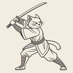 Cat Samurai Pose 1