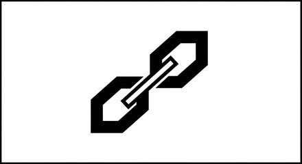 Black chain link icon graphic.