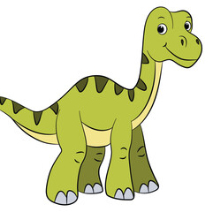 A cartoon brontosaurus dinosaur on a white background © Vector Club