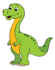 Obraz premium Green baby smiling tyrannosaurus on a white background