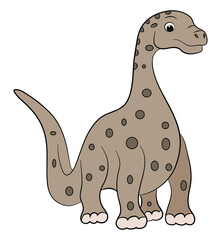 Cute brachiosaurus dinosaur on a white background © Vector Club