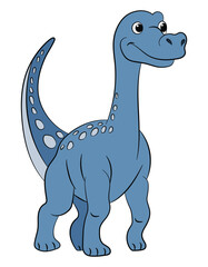 Funny cartoon brachiosaurus dinosaur on a white background © Vector Club