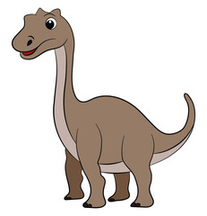 Smiling baby brachiosaurus dinosaur on a white background © Vector Club