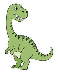 Fototapeta premium Baby smiling tyrannosaurus on a white background