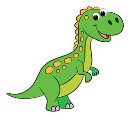 Fototapeta premium Green tyrannosaurus on a white background