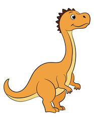 Cartoon funny brontosaurus isolated on white background © Vector Club