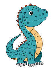Naklejka premium Funny dinosaur on a white background