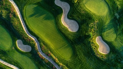 Aerial photo of a section of a golf course