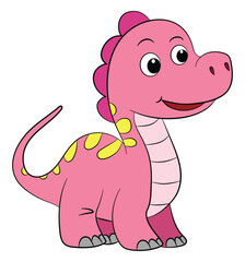 Pink dinosaur on a white background