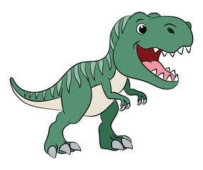 Cute happy tyrannosaurus dinosaur on a white background
