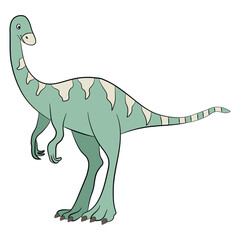 Funny hypacrosaurus dinosaur on a white background