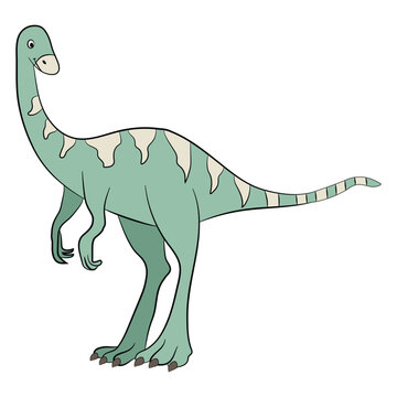 Funny hypacrosaurus dinosaur on a white background