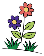 Simple flower isolated on white background