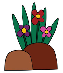 Simple funny flower isolated on white background