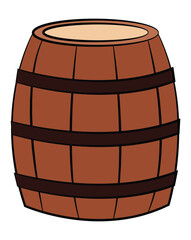 Wooden barrel isolated on white background