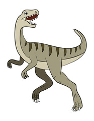 Cute gallimimus dinosaur on a white background