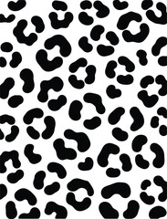 Bold Black Leopard Spots on White &ndash; Seamless Vector Animal Print Pattern