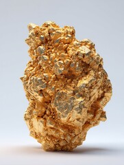 A striking piece of gold captured in stunning detail. The natural beauty shines through its unique shape and texture. Perfect for artistic projects or informational use. Generative AI