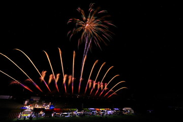 秋田県　夜空と花火