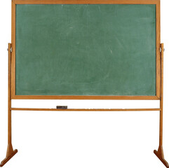 "Green Chalkboard with Wooden Frame and Stand – Educational Classroom Concept for Teaching and Presentation Branding" © Limon_png