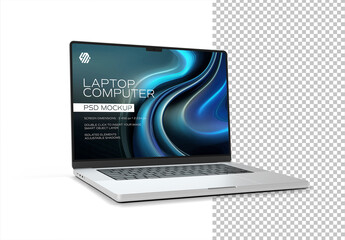 Modern Laptop Mockup Isolated on White Background