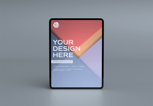 Tablet Device Mockup On Grey Background