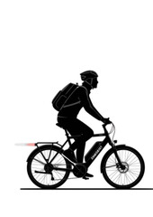 Obraz premium Zinegeist Electric Bike Commuter Silhouette. Person on Micro Mobility for 2026 Urban Lo-Fi and Sustainable Transit Concept Vector.