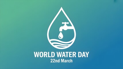 World water day poster drop of water outline Vector