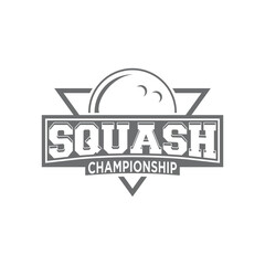 Squash badge logo in simple style, vector illustration.