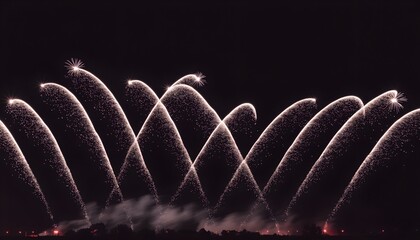 Vibrant fireworks display on a dark night sky