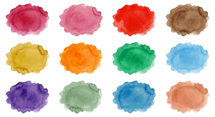Vibrant Watercolor Blobs - Colorful Abstract Shapes Collection