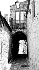 Italia in bianco e nero.Castello Svevo e borgo di Rocca Imperiale,Cosenza,Calabria,Italia