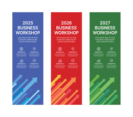 Modern business banner templates with abstract geometric patterns. Perfect for workshops, events, conferences, presentations, or branding projects, combining style and professionalism.