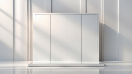 Obraz premium Modern white cabinet with natural light in a minimalist room