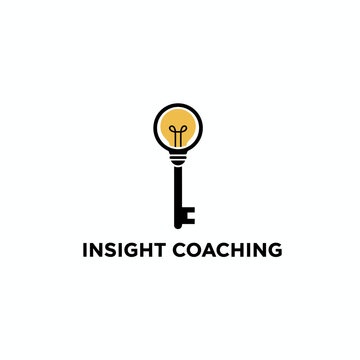 Insight Coaching Logo Design with Lightbulb and Key Symbol for Mentoring and Creative Business