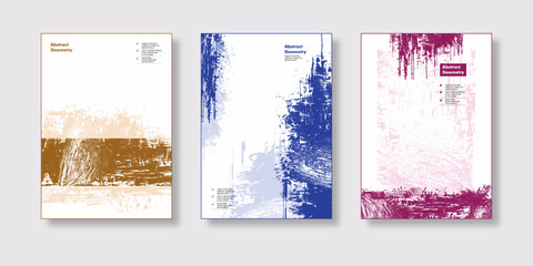 Set of Abstract Grunge Textured Vector Poster and Modern Flyer Template.