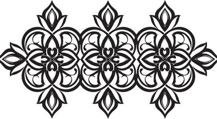 Fototapeta premium Vintage Seamless Floral Border Ornament with Classic Damask Motif for Invitation Design