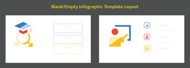 Blank infographic template with education gender concepts and presentation elements