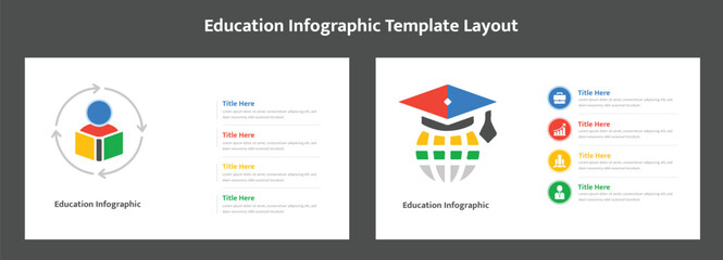 Modern education infographic presentation template for academic concepts