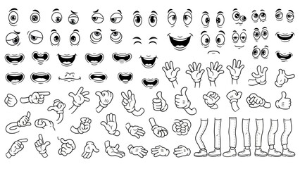 Fototapeta premium Vast Collection of Cartoon Character Parts for Animation and Design Projects
