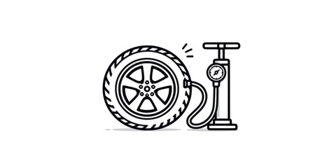inflate tire icon , automotive icon
