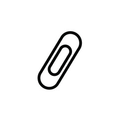 Obraz premium A black paperclip illustration on a white background viewed from a slight angle