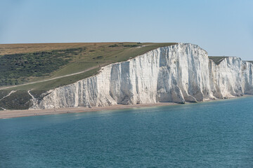 The scenic coastline featuring the Seven Sister cliffs, East Sussex, England