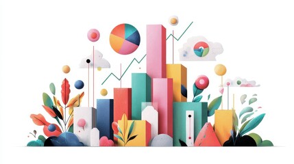 Obraz premium A creative infographic chart clipart, isolated on white background. 