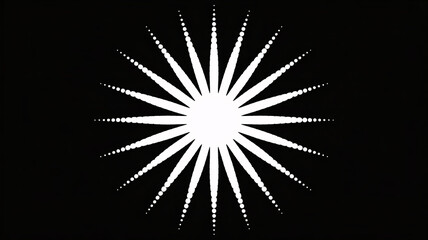 Fototapeta premium Stunning white starburst graphic on black background