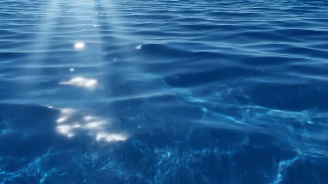 Sunlight on Ocean Waves Closeup.