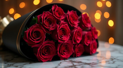 Luxury Bouquet of Fresh Red Roses