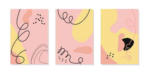 Modern Minimalist Abstract Aesthetic background.&nbsp;Bohemian Style Wall Decor. Collection of Contemporary Artistic Posters. EPS 10