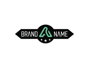 Letter A Monogram logo design. Initial A Badge emblem symbol sign icon vector illustration template